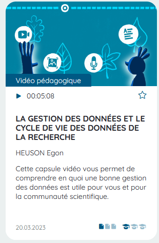 accès vidéos présentation science ouverte - cycle de vie des données